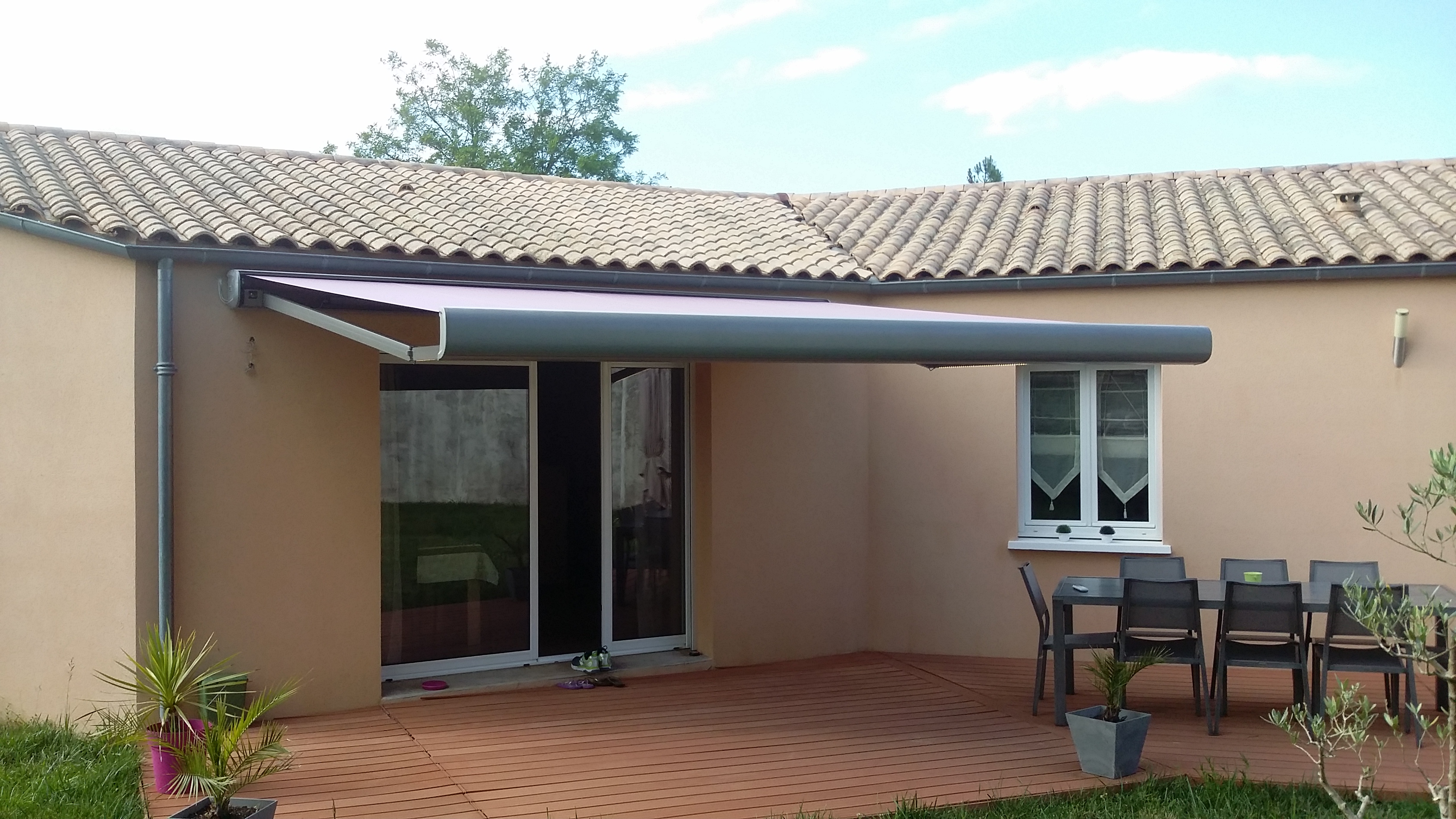Lambrequin Extérieur Blanc 3m - Auvent Moderne Pour Terrasse Et Jardin - Polyester Résistant